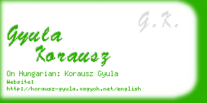 gyula korausz business card